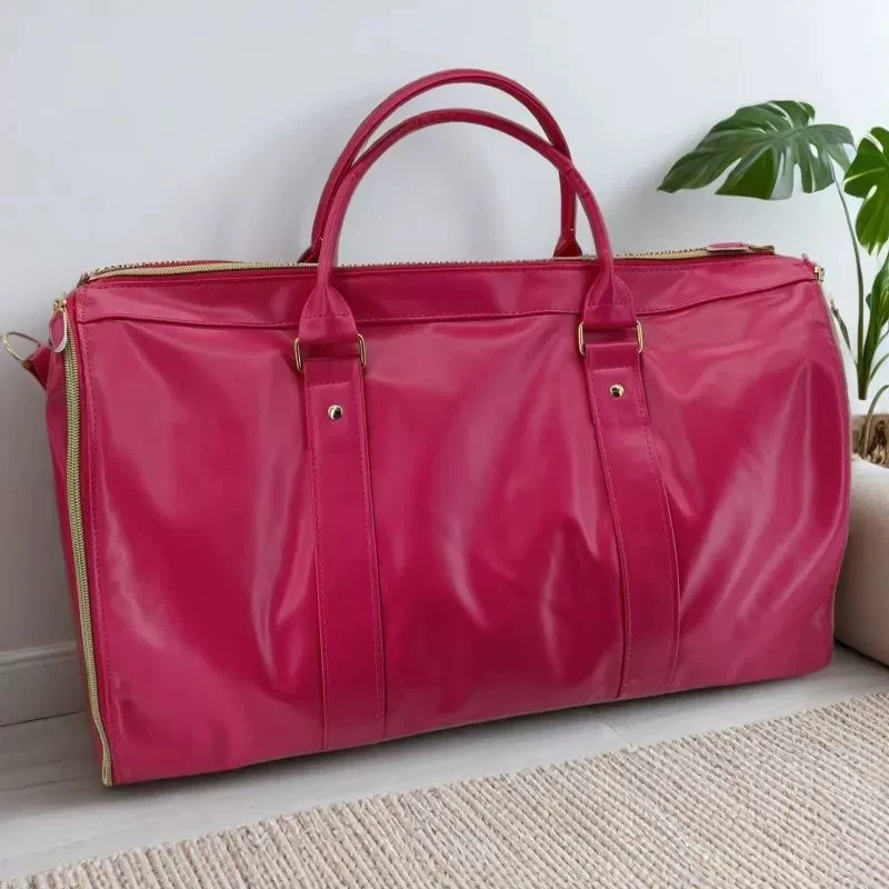 

Handheld Storage Luggage Bag Overnight Storage Bag Ladies Suit Travel Bag Foldable Large Capacity Fitness PU Leather ita y2k
