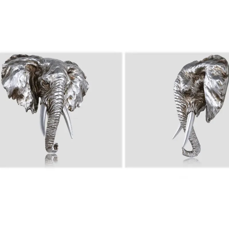 Imagem -05 - Mgt-elephant Head Wall Hanging Estátua Wild African Animal Art Escultura Resina Art & Craft Decoração Desktop Escritório L3210