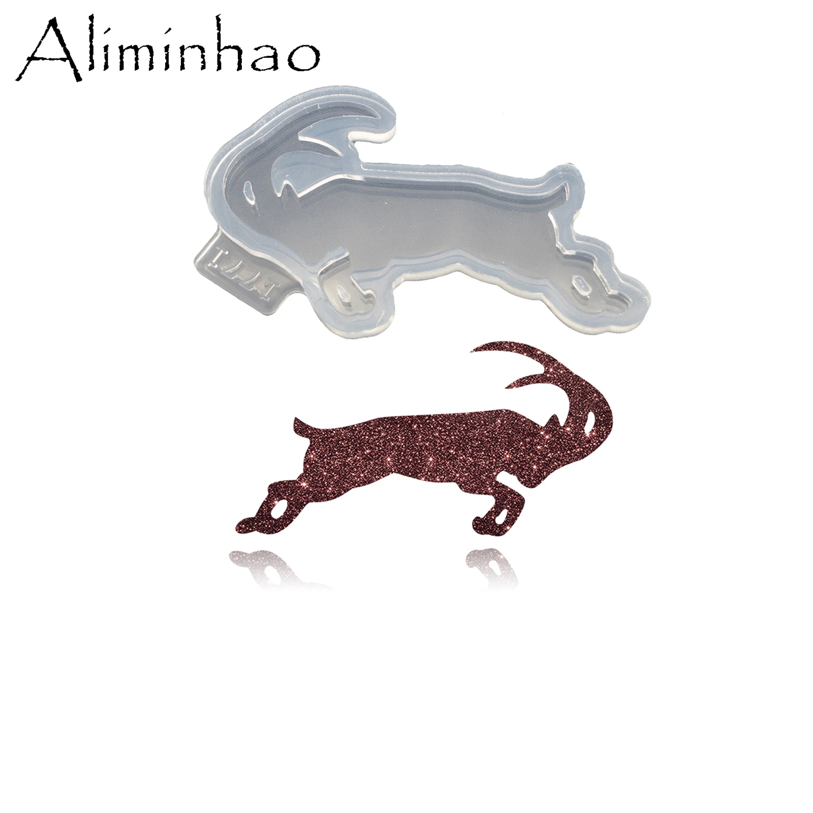 DY1771 Shiny Goat Resin Molds DIY Silicone Epoxy Keychain Mould Jewellery DIY Handmade Charms Mold
