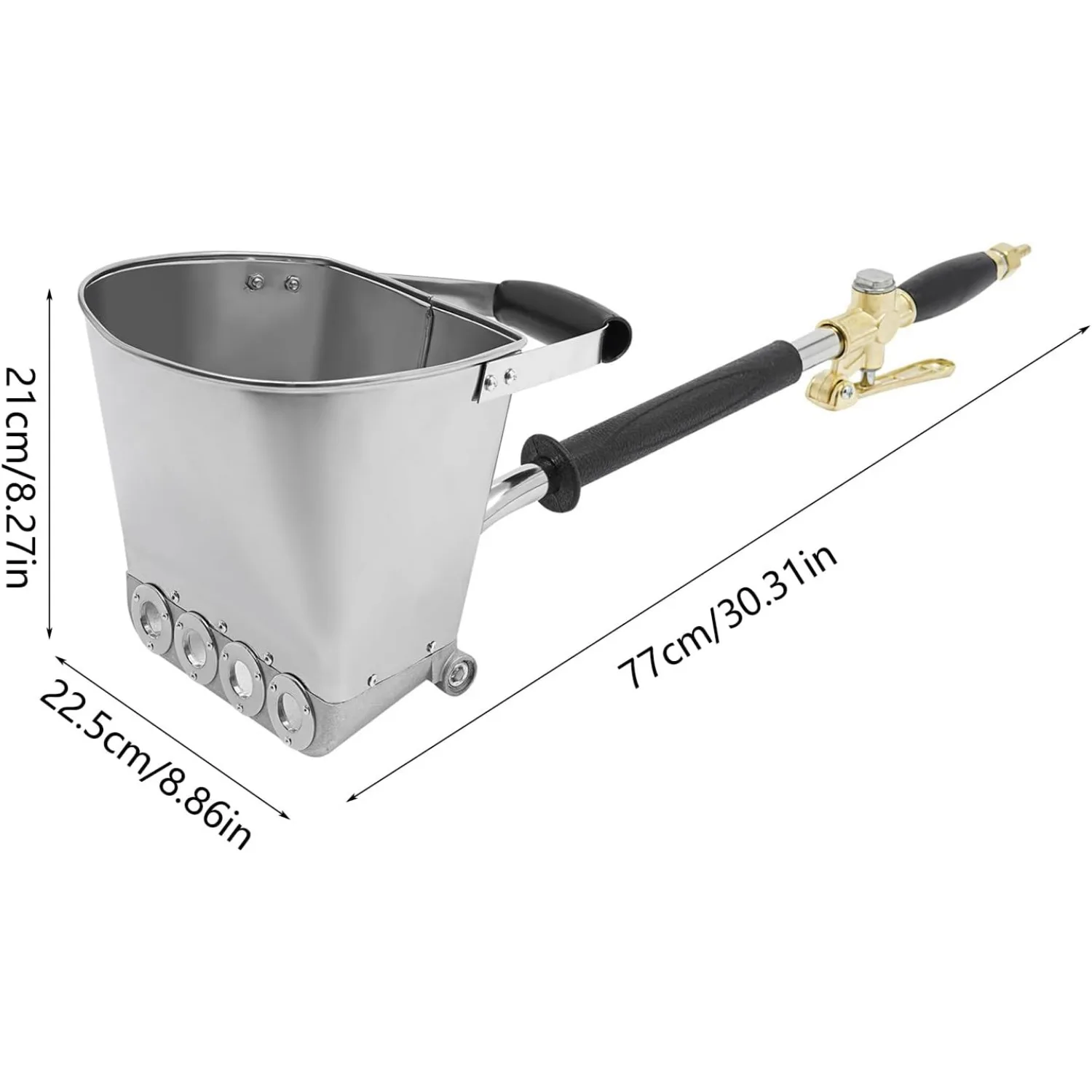 4ジェット空気圧式セメントスタッコスプレーガン、モルタルプラスターテクスチャホッパースプレーヤー、3.5リットル自動エアペイントツール