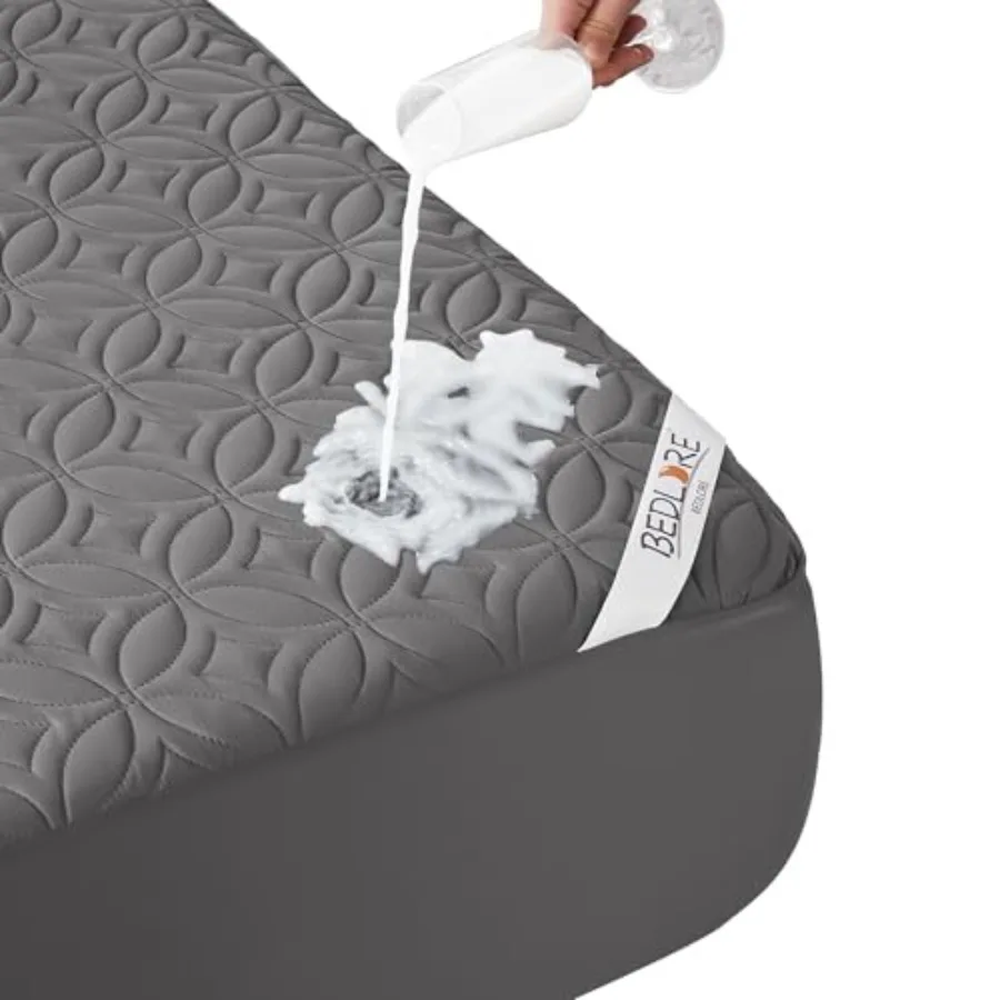 

Waterproof Mattress Protector, Size Mattress Pad with Deep Pocket 6"-18" Depth, Soft Noiseless Dirt-Proof Bed Mattress Cover Wa