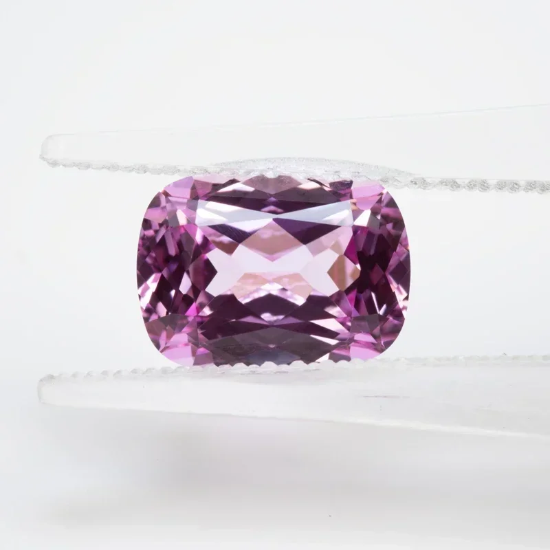 

L-Lab Grown Sapphire Pink Color Rectangular Cushion Shape Cut VVS1 Charms DIY Jewelry Making Gift Selectable AGL Certificate