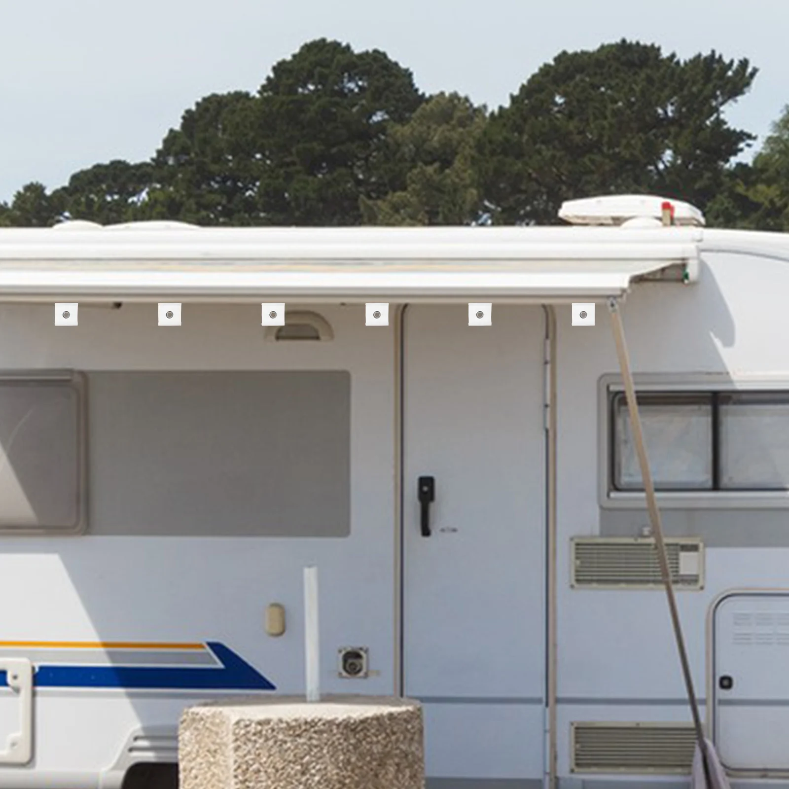 Oeillets de tuyauterie pour auvent Rv, 6 pièces, pour Camping, caravane, tente, accessoires d'ombrage, raccords faciles à installer, matériel de fixation d'équipement extérieur