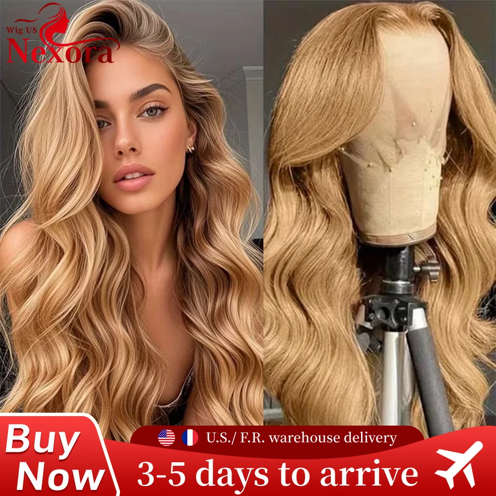 

Парик из натуральных волос, 230 г/м², цвет медовый блонд, волнистый, 30 дюймов, 13x6, 13x4, HD-кружево, для женщин, 100% натуральные волосы, предварительно вычесанный