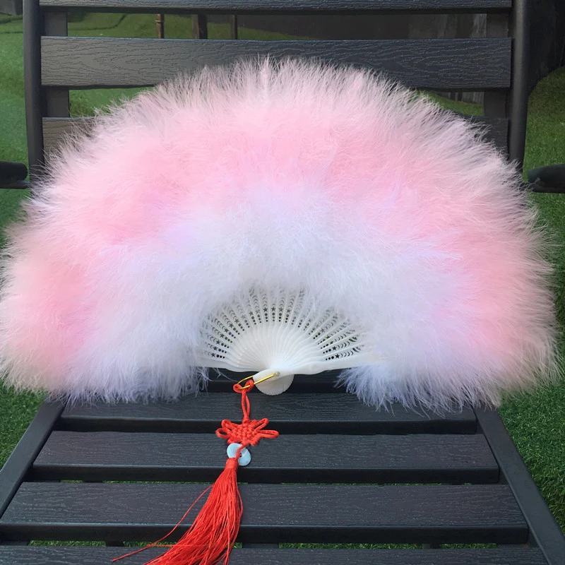 

Large Turkey Feather Hand Fan Lady Holding Dance Props Fluffy Goose Feather Fans Party Wedding Stage Home Decor Fans