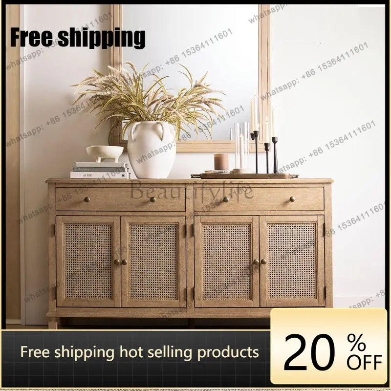 hot  American rural solid wood chest cabinet ash wood retro old locker can be customized