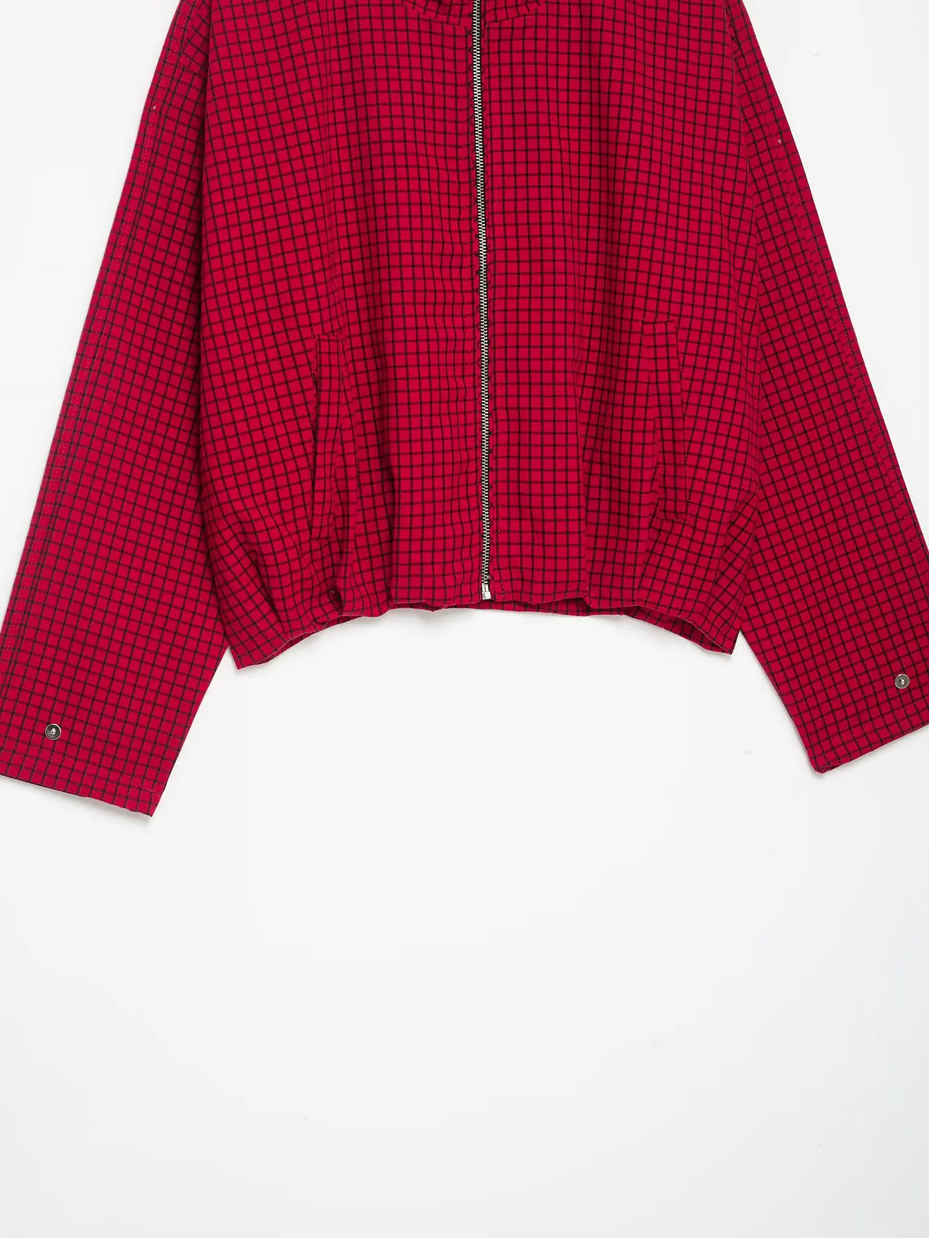 KLKXMYT Street Chic Karierte Bomberjacke für Damen, Herbst, Casual, Stehkragen, Langarm, Reißverschluss, Neue Modejacken für Frauen – Detail 9