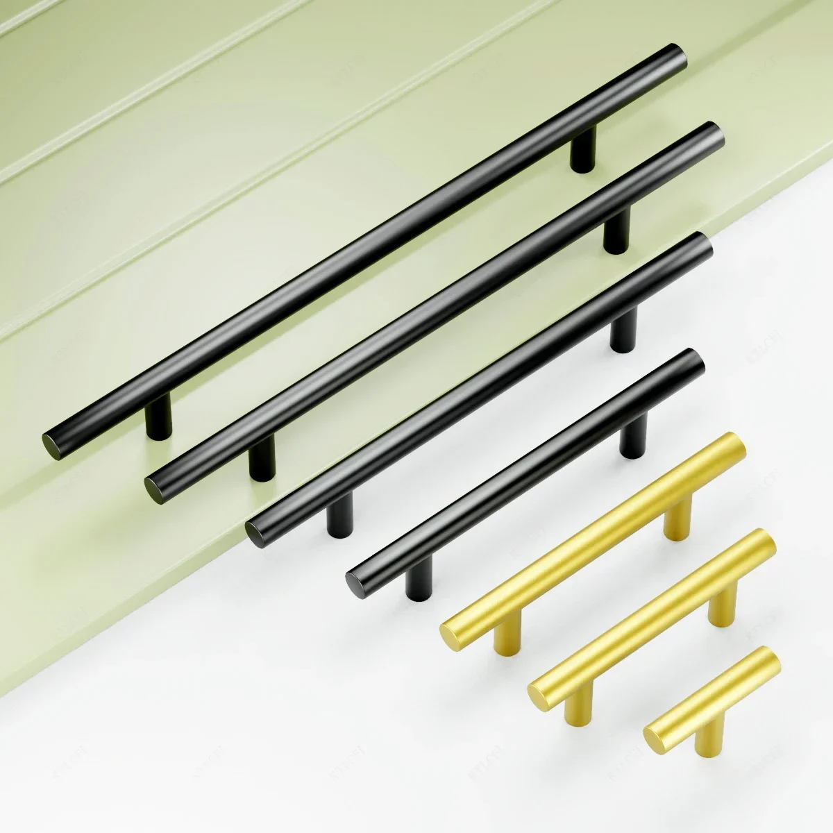 1PCS Brushed Gold Black Sliver Kitchen Door Handle Stainless Steel Straight Cupboard Handles Cabinet Pull Furniture Handle Knobs