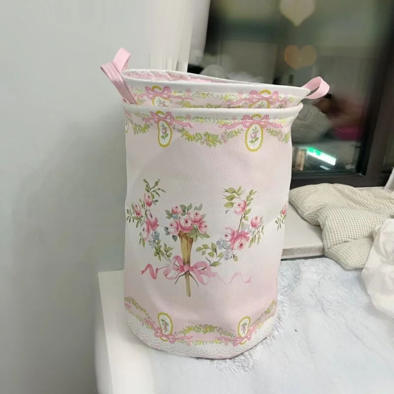 Large Size Fabric Foldable Storage Bag Clothing Storage Thickened Flower Printed Bag Outdoor Sundry Items Organize Storage Bag