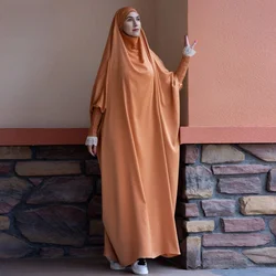 Abayas con puños de encaje cerrados para mujer, ropa musulmana, vestido de oración, mangas largas sueltas, vestidos musulmanes con capucha, bata de lujo Abaya de Dubái