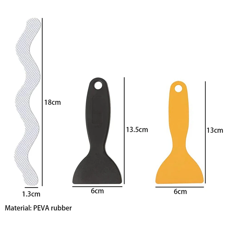 Adesivi per impugnatura da bagno 48 pezzi strisce antiscivolo per doccia con 4 pezzi raschietto strisce antiscivolo Pad tappetino per pavimenti per vasca da bagno