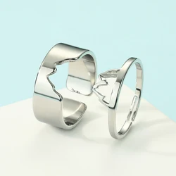 Todorova Snow Mountain Stainless Steel Adjustable Ring Set For Men Women Climbing Motivational Jewelry Birthday Gift Bijoux