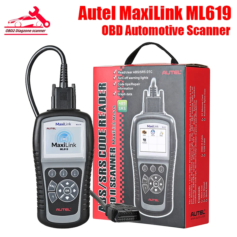 Autel MaxiLink ML619 OBD2 Scanner ABS SRS Airbag OBDII Code Reader Car Diagnostic Tools Automotive Scanner as Autolink AL619