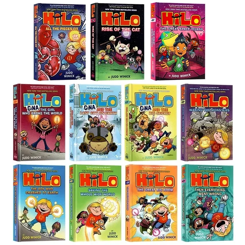 Judd Winick Classics Book Hilo Series 12 Books Set Comic Story Original English Reading Book Ages 8-12 Years Old