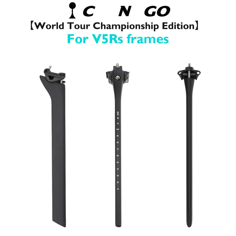 

For V5Rs frame, carbon fiber seatpost, ultralight road bike seatpost, 15mm offset, 350mm length, Black/matte,bicycle accessories