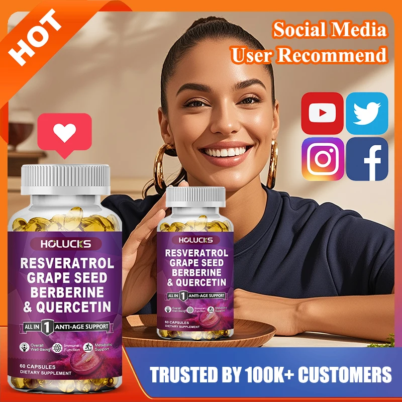 Premium Resveratrol Quercetin Supplement, for Healthy Circulation & Insulin Sensitivity, Metabolism, Heart & Blood Sugar, Vegan