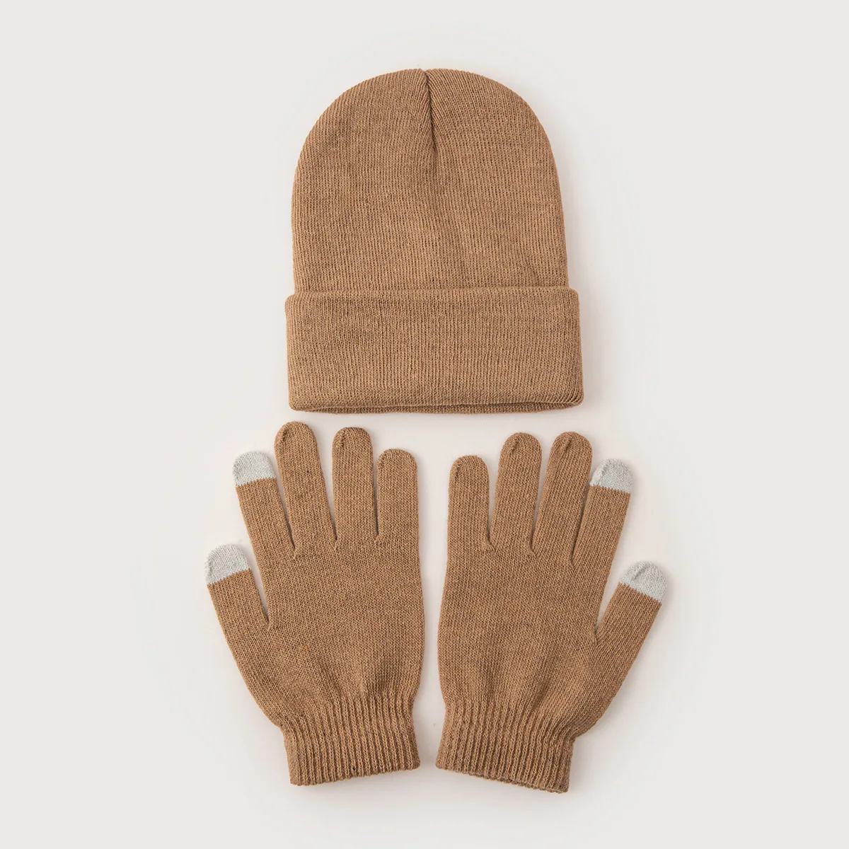 3Pcs Winter Warm Velvet Hat With Gloves Winter Hats Knit Cap Men And Women Velvet Hat Coral Fleece Scarf Outdoor Riding Cap #3