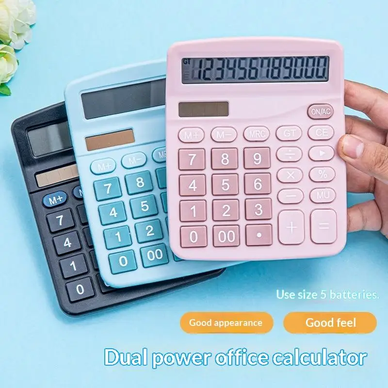 

1pc Dual Screen Desktop Calculator 12 Digit Electronic Calculator for Financial Accounting Office Business