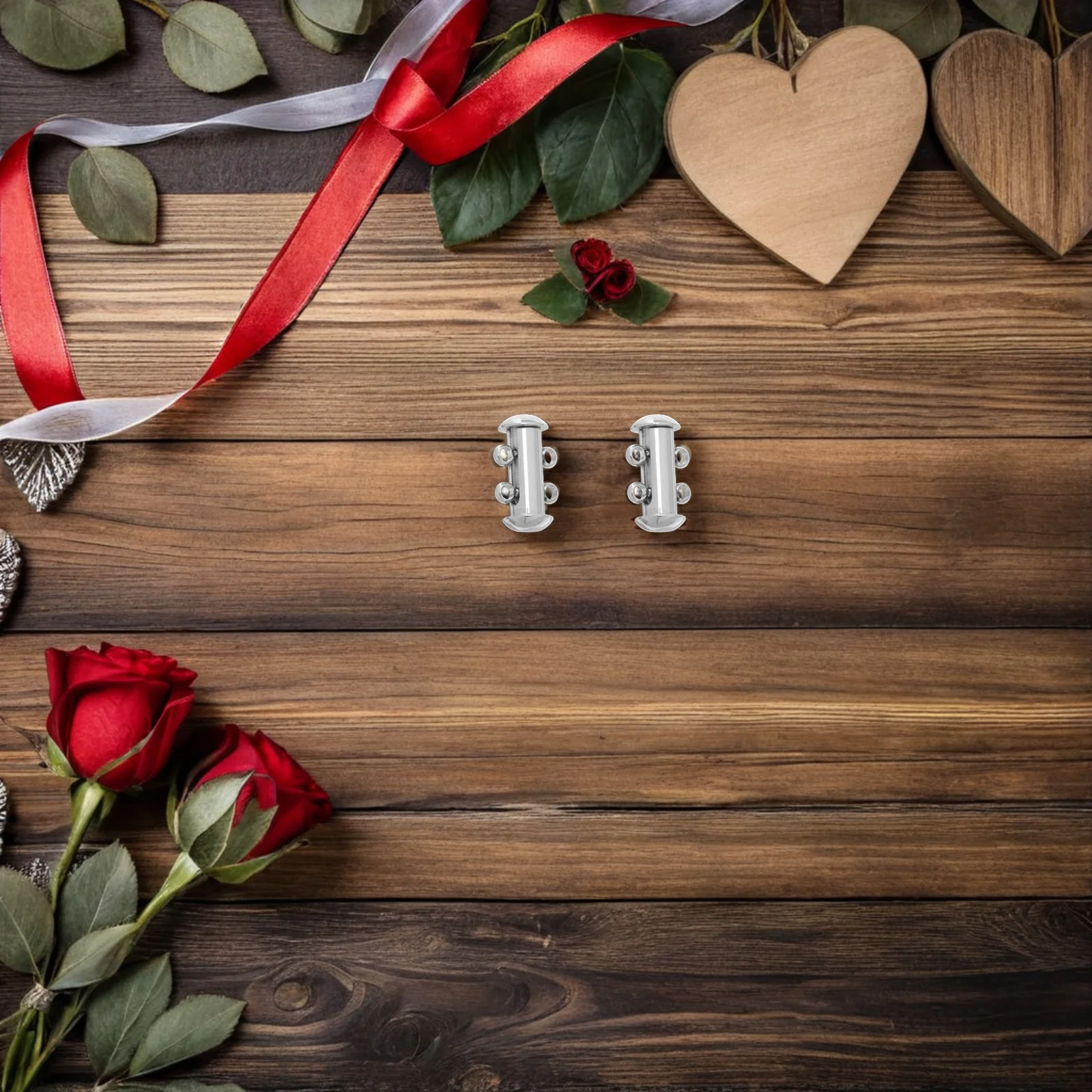 

5 Pcs Double-row Chain Buckle Layer Necklace Clasp Bracelet Clasps and Closures