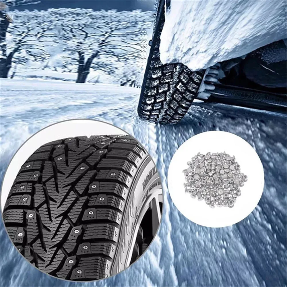 50PCS Spikes For Car Tires Winter Lugs Screw Shoe Spikes Anti-Slip For Car Motorcycle SUV ATV Truck 8x10mm Wheel Chains