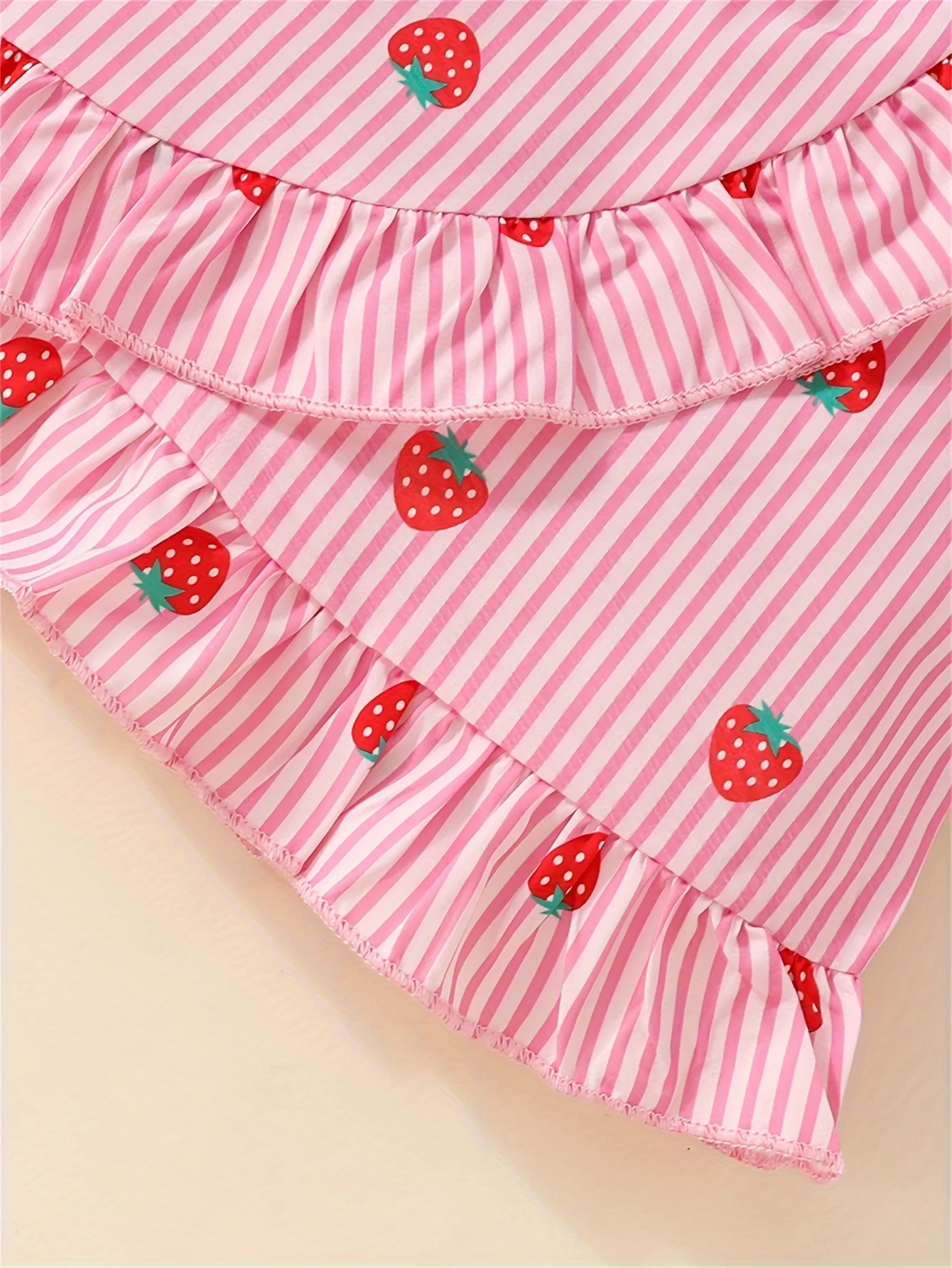 Cute 2-Piece Strawberry Cold Shoulder Top + Short Skirt Girl\'s Set, Summer Going Out Girls Clothes Outfit