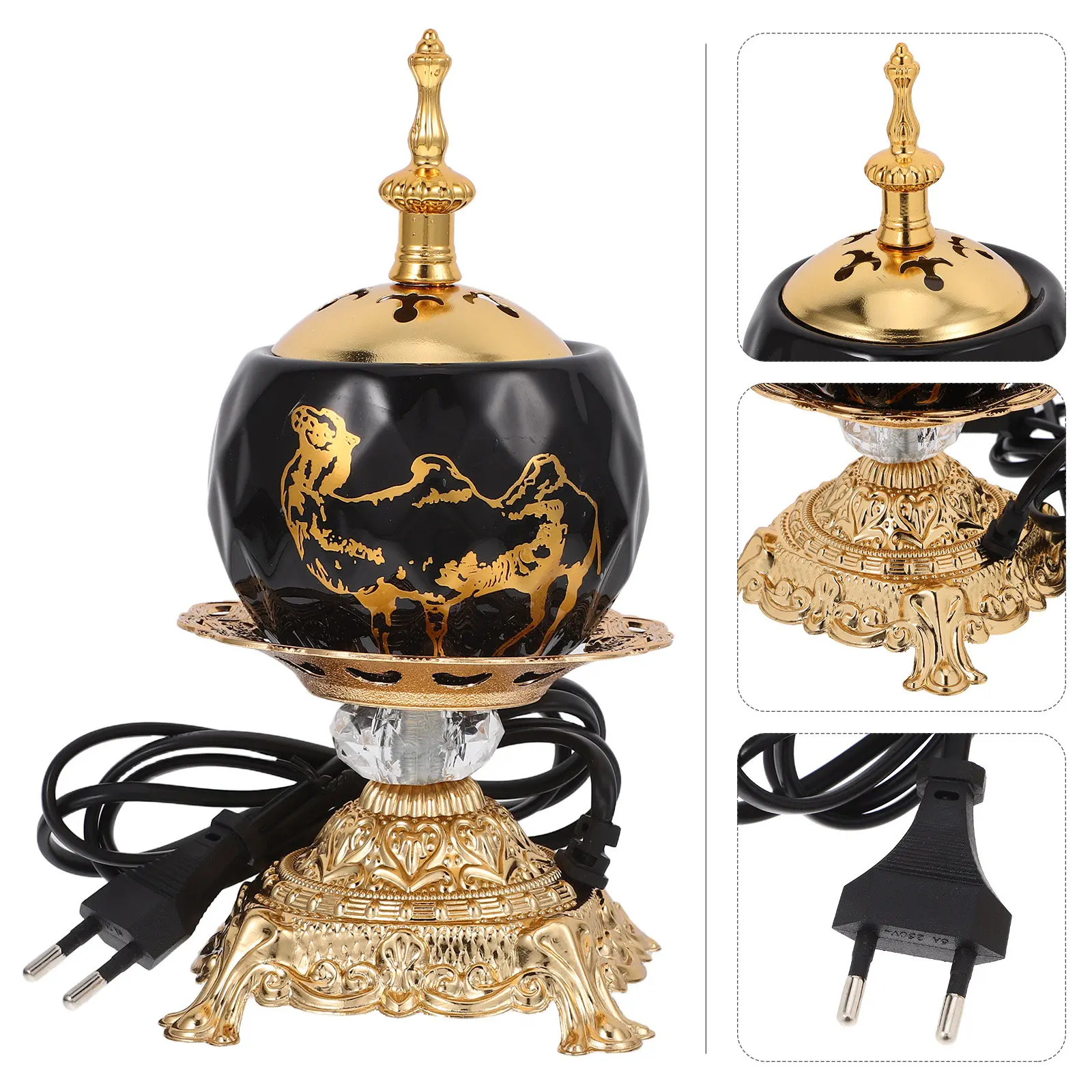 

Ceramic Incense Burner Traditional Middle Eastern Design Safe Indoor Sandalwood Aromatherapy Censer Home Decor