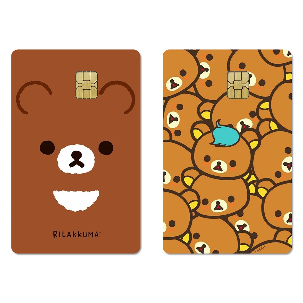 Cartoon Cute Rilakkuma Stickers 2PCS PVC Credit Card Skin Stickers Removable Self-adhesive Protective Film Waterproof Decoration view 5