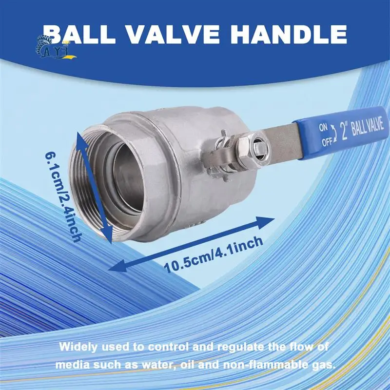 AY03-Válvula de esfera Rosca fêmea 2 Polegada 304 Aço inoxidável Porta completa Válvula de esfera de rosca fêmea 2 Polegada DN50 1000 WOG