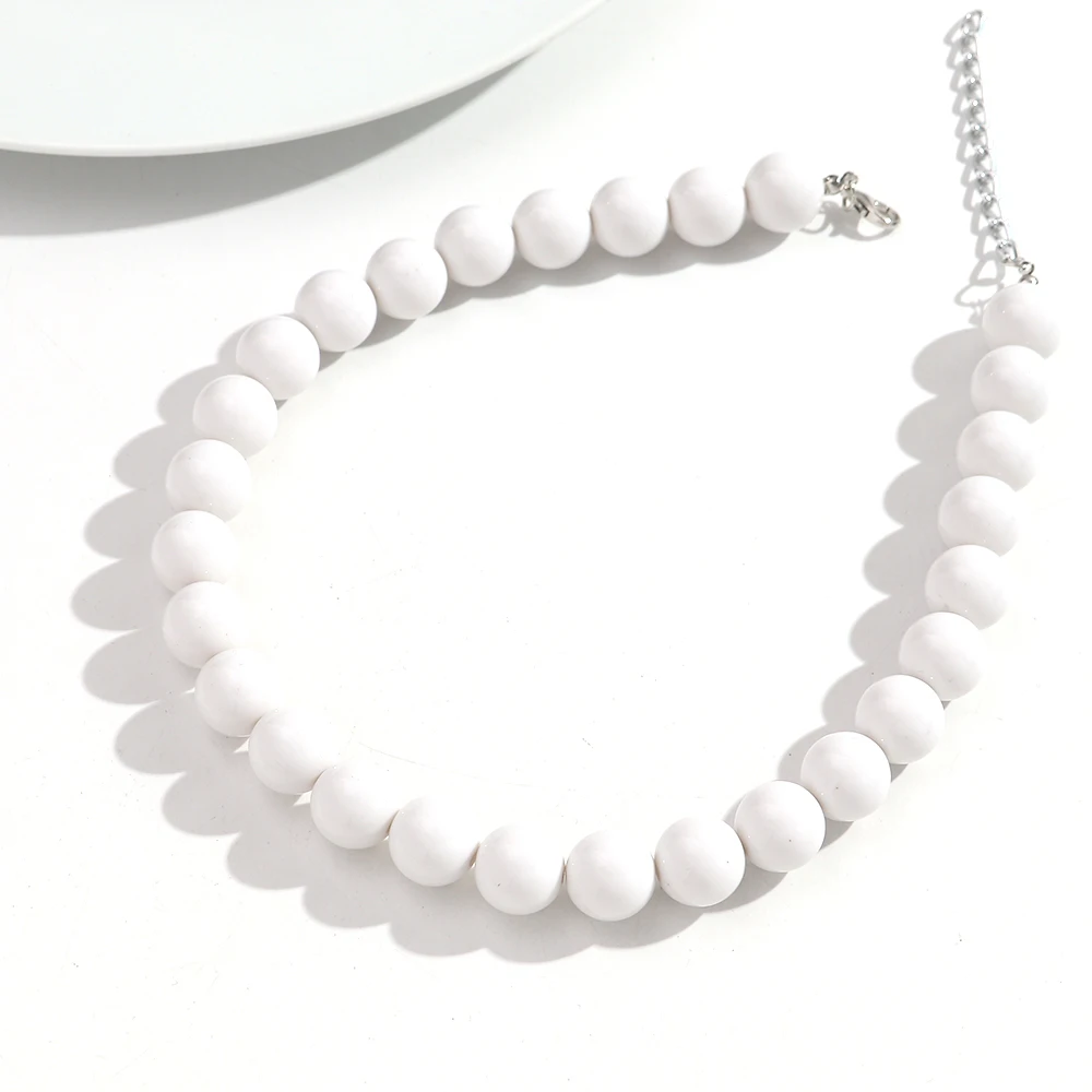 Boho Kleurrijke Acryl Grote Bal Kraal Ketting Trendy Handgemaakte Ronde Choker Kettingen voor Vrouwen Man Statement Sieraden Cadeau