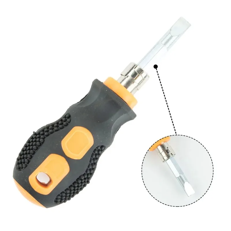 Short Handle Screwdriver Set, Portable Radish Handle Flat Cross Head, Used As A Practical Repair Tool for Repair Workers