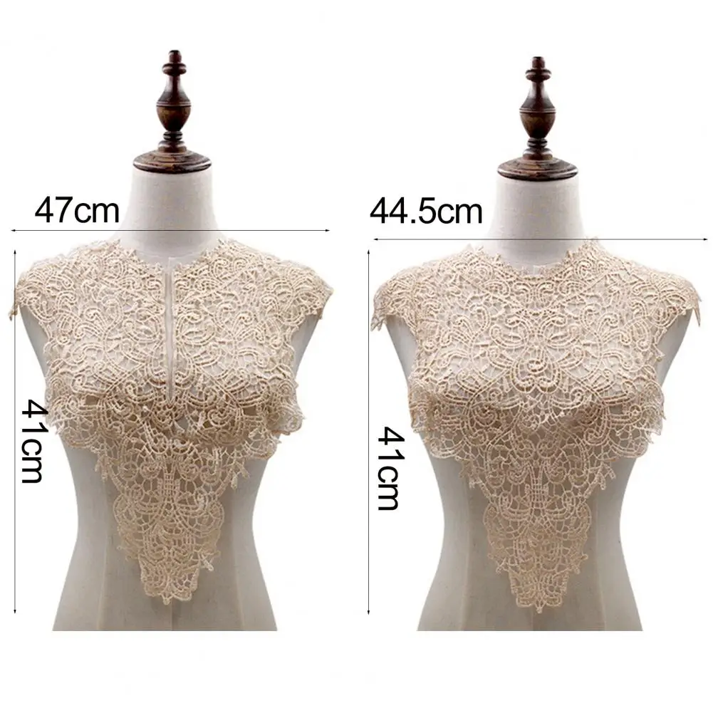 Lace Fake Collar Embroidered Corsage Big Flowers Lace Applique Detachable Front / Back Collar Lace Neck Collar for Sewing Shop