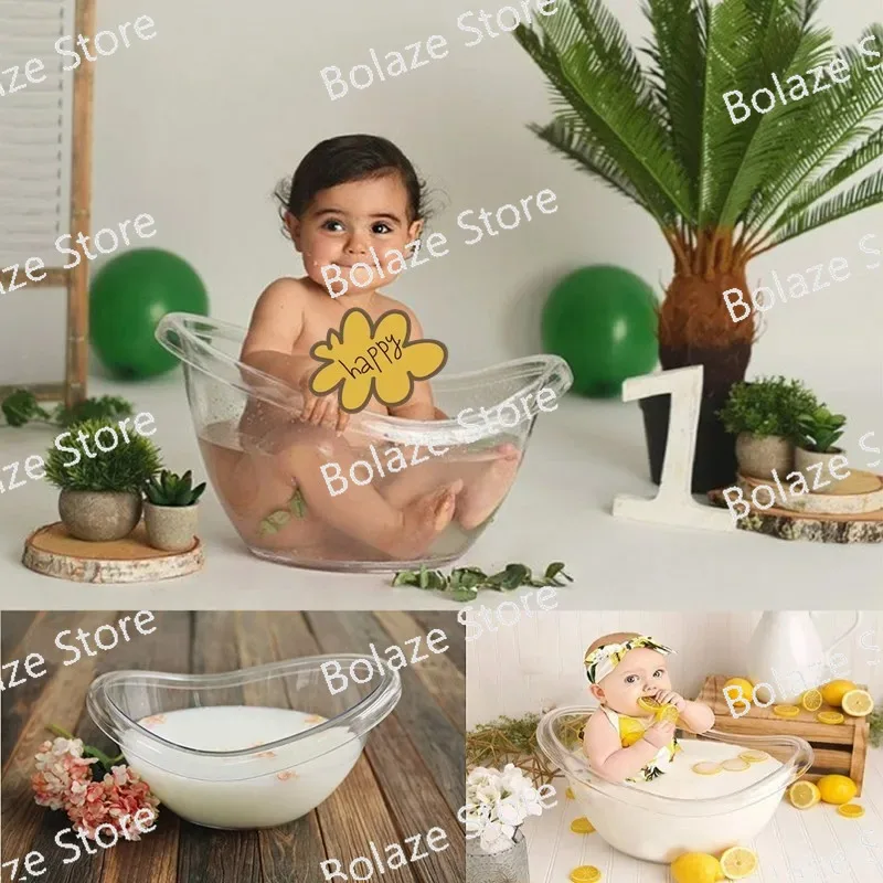 Newborn Photography Props Transparent Bathtub  Bucket Baby Photography Furniture Boy Girl Boy Fotografie Accessoires Posing