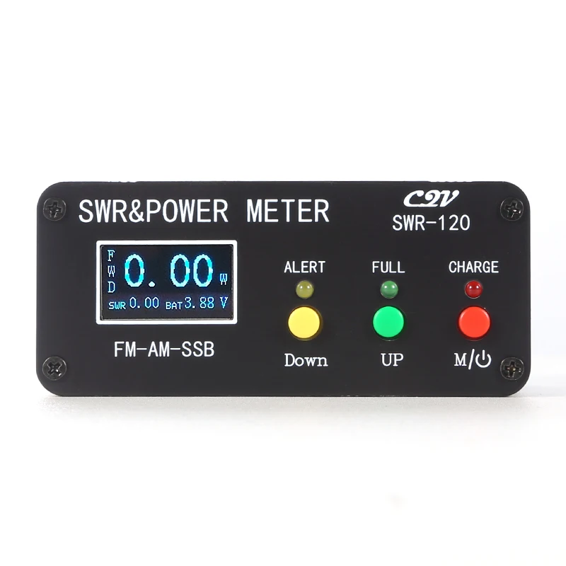 with Button 1.8MHz-50MHz 0.5W-120W SWR HF Short Wave SWR and Power Watt Meter  FM AM CW SSB + Battery + Button