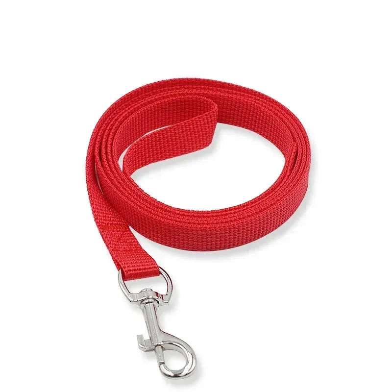 7 Colors Long Nylon Dog Pet Collar Harness Leash Lead for Daily Walking 1.5cm Width Optional Training Leash