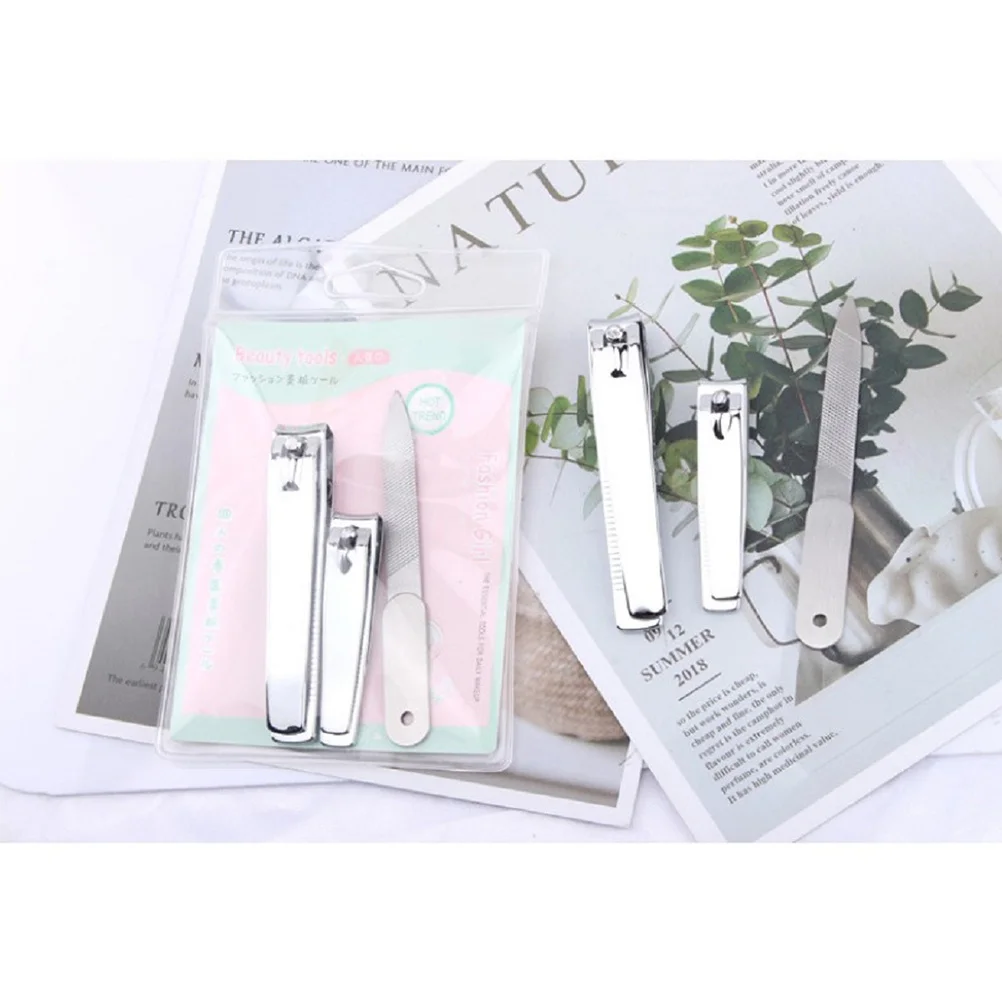 

3Pcs Exquisite Workmanship Nail Clippers Set Comfortable Ergonomic Design Manicure Kit for Men Women Home Use Nail Cutter