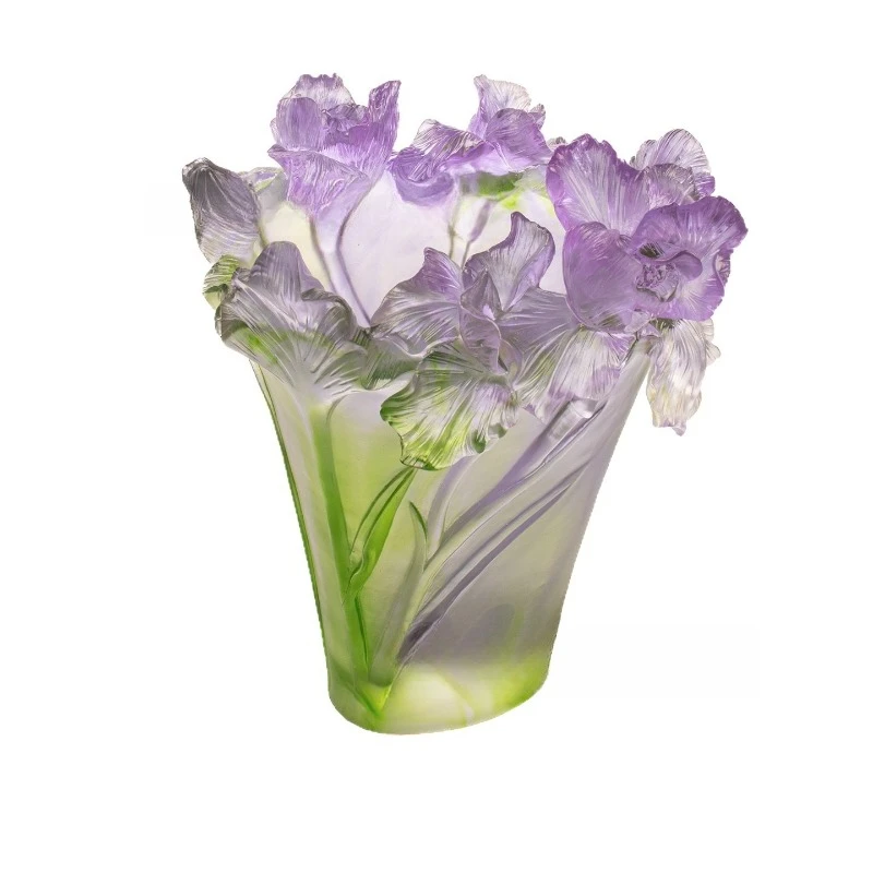 Iris orchid vase ornament housewarming living room flower arrangement light luxury high-end decoration