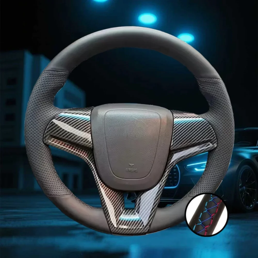 Housse de volant de voiture en cuir artificiel antidérapant, personnalisée, cousue à la main, Aveo 2011 – 2014, pour Chevrolet Cruze