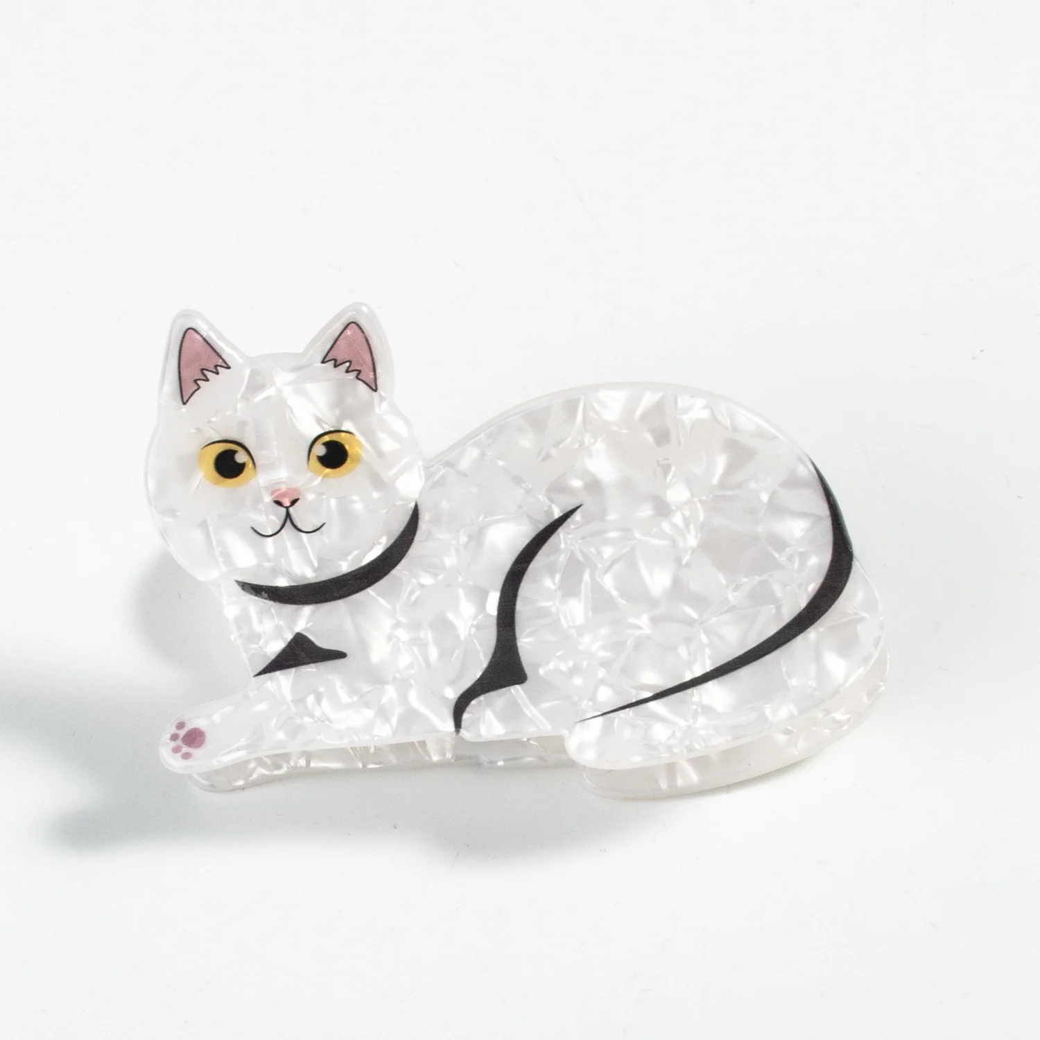 Kreative Katzenförmige Haarklammer Süße Cartoon-Kätzchen-Haarklammer aus Acetat für Frauen und Mädchen Tägliches Haar-Deko-Accessoire – Detail 4