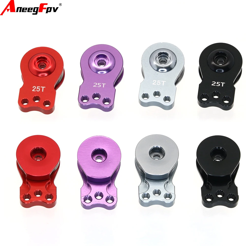 Novo 25t cnc liga de alumínio direção servo braço oscilante chifre para 1/8 1/10 rc rastreador carro barco