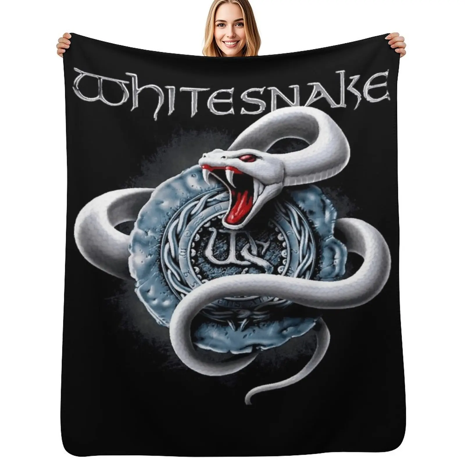 

White Snake Throw Blanket Soft Bedroom Blanket for Night Sleeping
