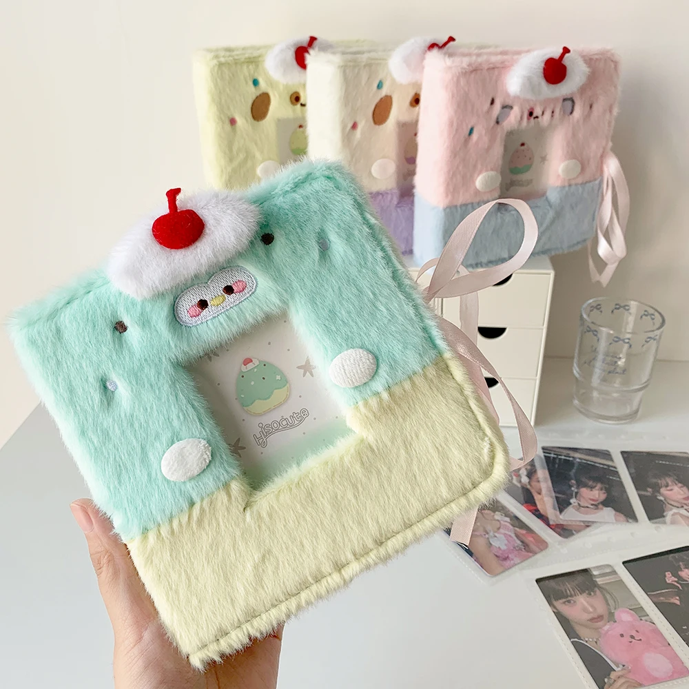 INS Style Kawaii Animal Shaped Plush Album Cute Loose-Leaf Album Cover Cute Collection Album for K-Pop Idol Goods Goo Card Book