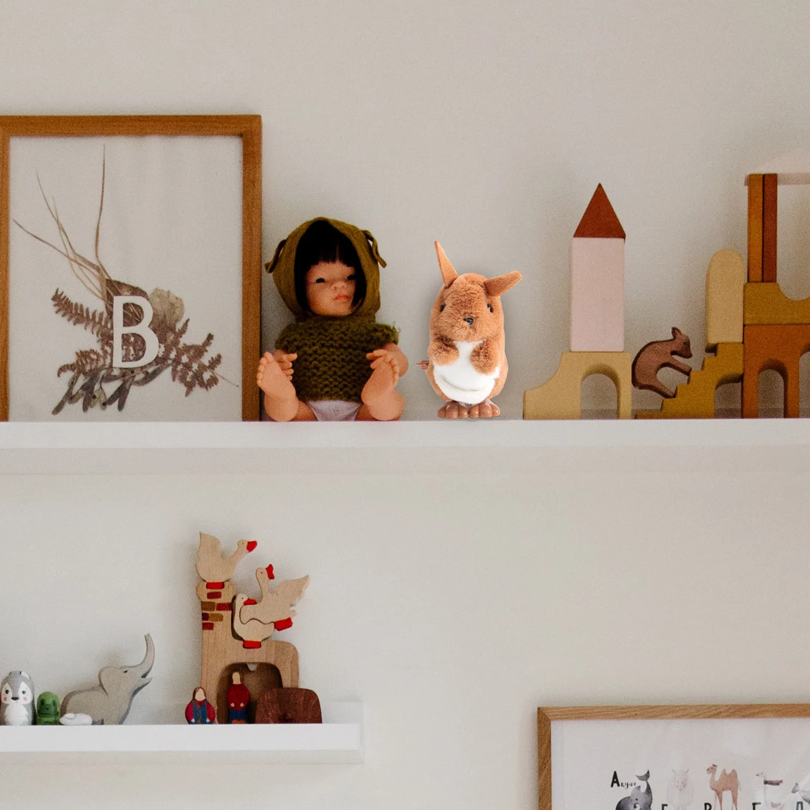 

Jumping Kangaroo Wind Up Cartoon Animal Walking Clockwork Kids Fun Interactive Plaything for Party Decor Clockwork Toy