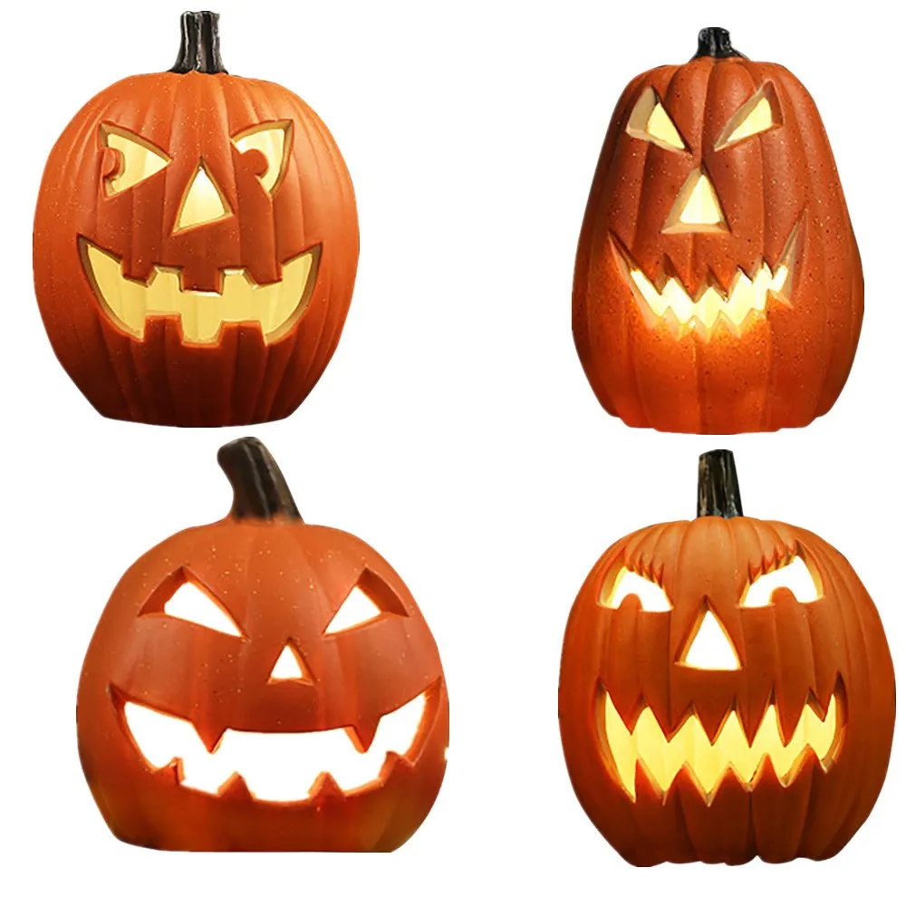 Halloween Pumpkin Led Lamp Creative Lantern Decoration Flashing Ghost Festival Glowing Shopping Park Indoor Garden Decorat