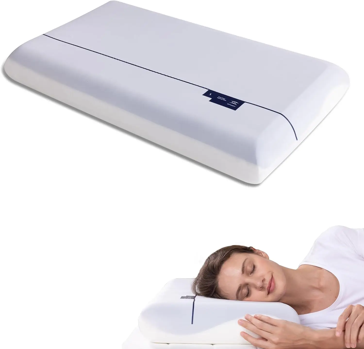 Kühlende Memory-Schaum-Kissen, Nackenkissen zur Linderung von Nackenschmerzen, weich und kühlend für das Schlafkissen auf der Rückseite – zweiseitig