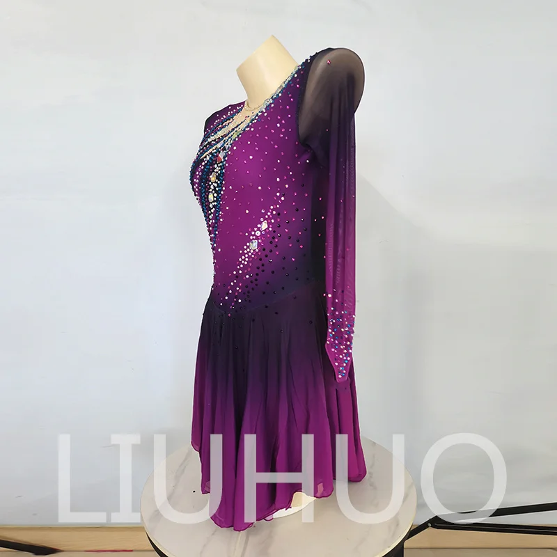 LIUHUO Ice Figure Skating Dress Girls Women Teens Stretchy Spandex Competition Wholesale