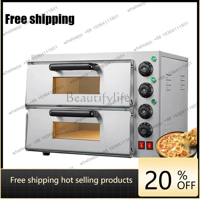 PJ  lmm Commercial Electric Oven Double Layer Large Capacity Pizza Oven Bread Cake Egg Tart