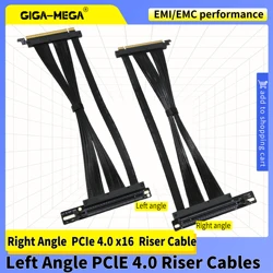 PCI-E 4.0 X16 Server Graphics Card Extension Cable Left Angle Socket Black GEN4 Compatible with 3.0 Gen3 for AI Server
