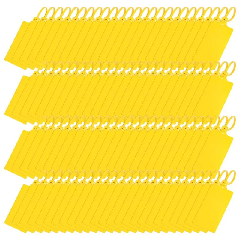 ABRW-Plastic Seals Shipping Tags Logistics Use Big Sign Tie Label Tie, 255 Mm Total Length, Package Of 100 Pcs Yellow