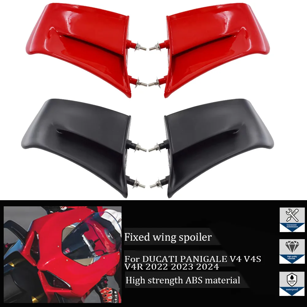 

Motorcycle Aerodynamic Fixed Wing Spoiler For DUCATI PANIGALE V4 V4S V4R 2022-2024 Windshield Wing Deflector Aileron Winglet