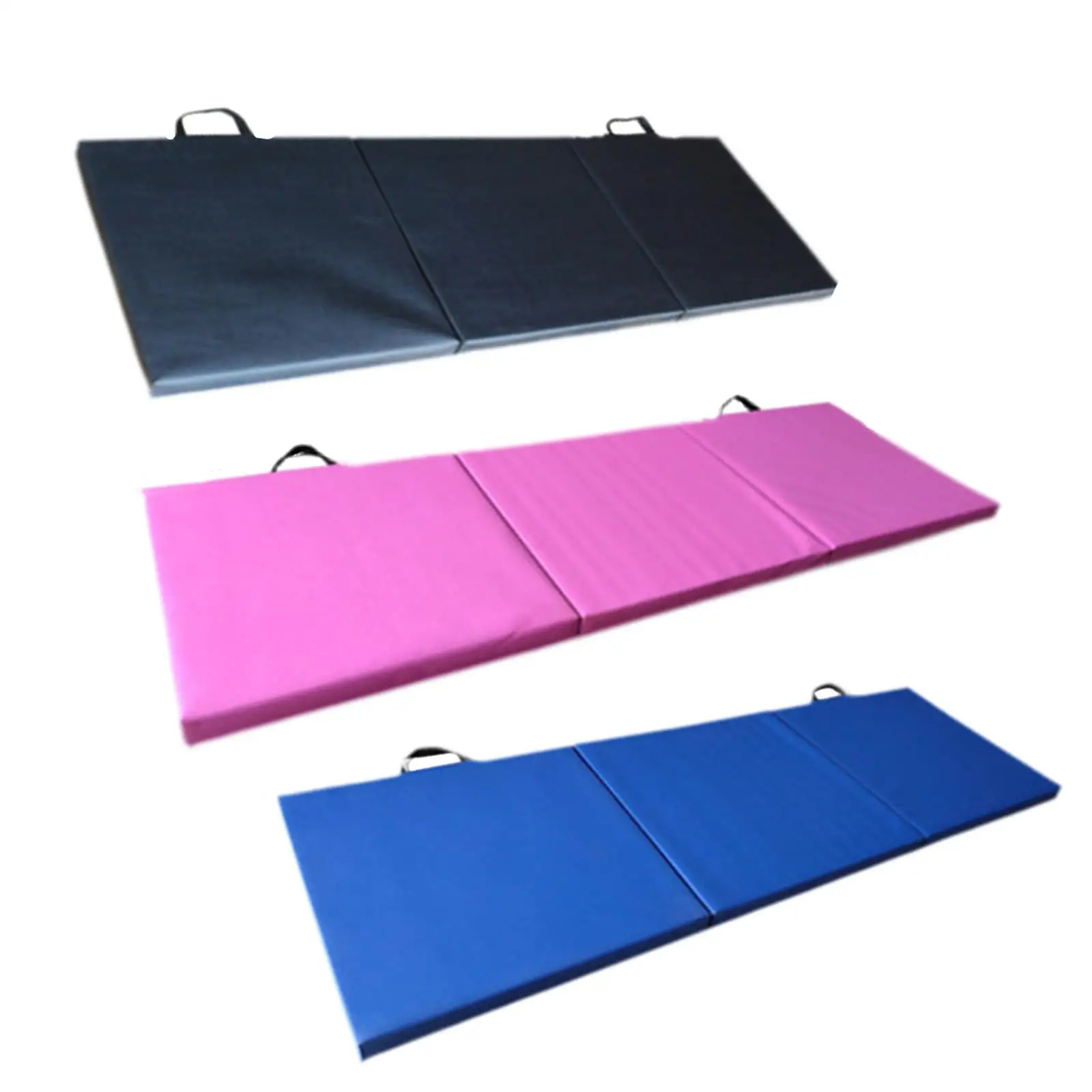 

3 Fold Folding Exercise Mat Anti Skid Anti Tear with Carry Handles Foldable Yoga Mat for Workout Yoga Dance Training Aerobics
